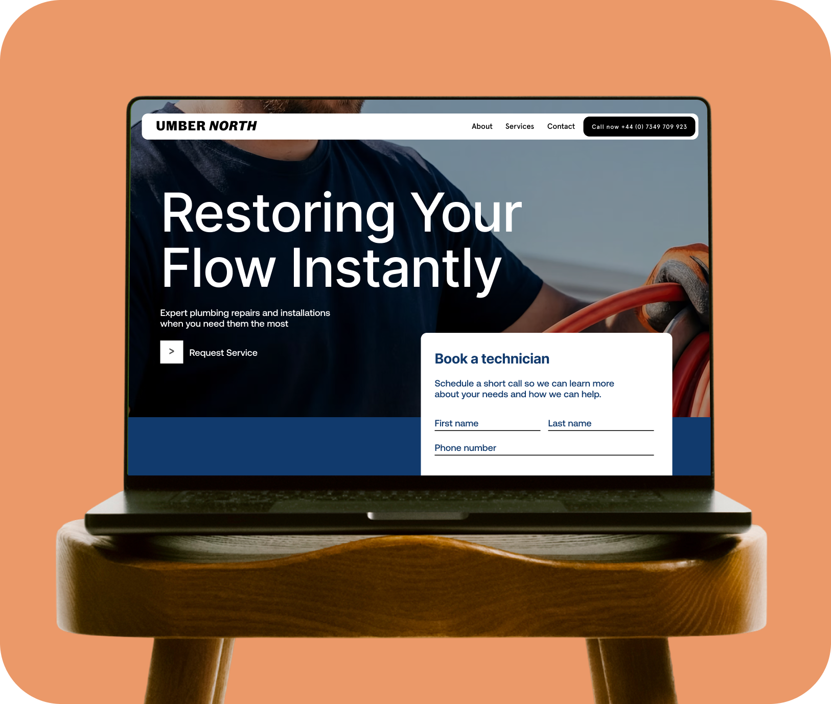 Umber North plumbing website example
