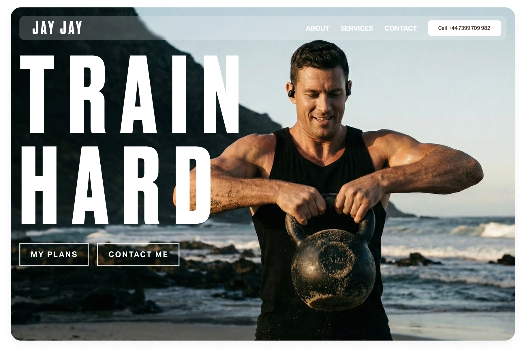 Train Hard website example